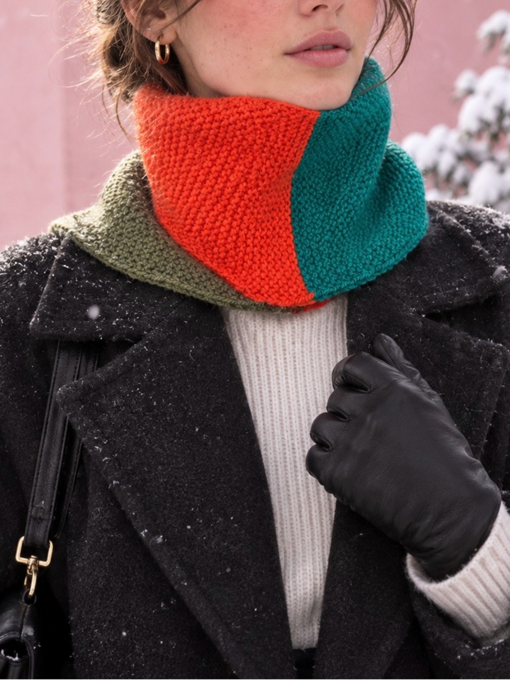 NWOT Handmade Colorblock Knit Cowl / Neckwarmer